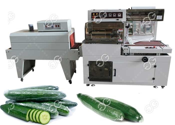 중국 광전자적인 탐지를 가진 산업 음식 포장기 L 막대기 오이 수축 포장 기계 협력 업체