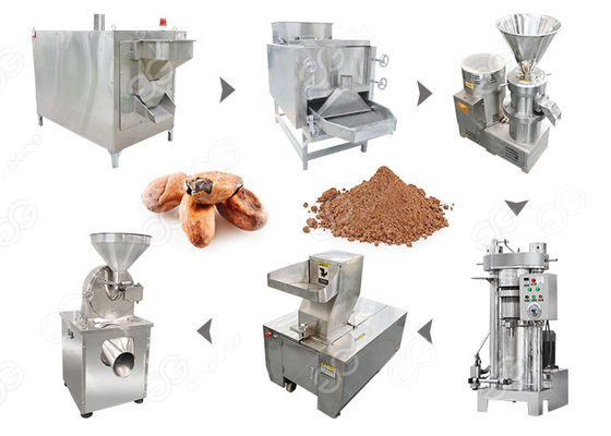 중국 산업 코코아 가루 생산 라인, 견과 가공 기계 100 Kg/H 수용량 협력 업체